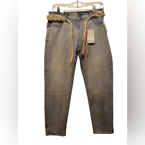 Kenzie Jeans - Lite Wash, Skinny, 8/29, Cropped / Slightly Distressed, Belted - Picture 7 of 16